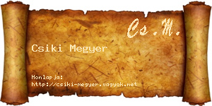 Csiki Megyer névjegykártya